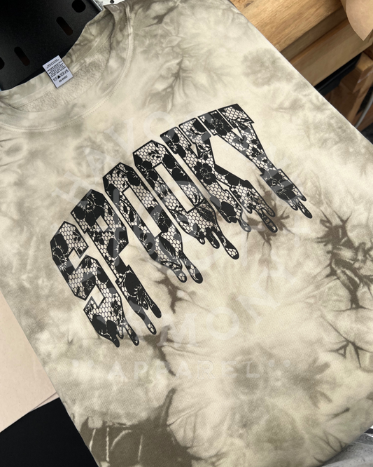 Lace Spooky Tie Dye Crewneck