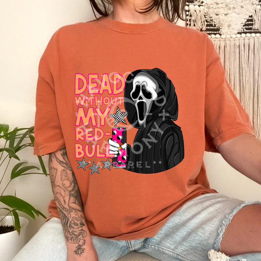 Dead without R-Bull Purple Can Tee