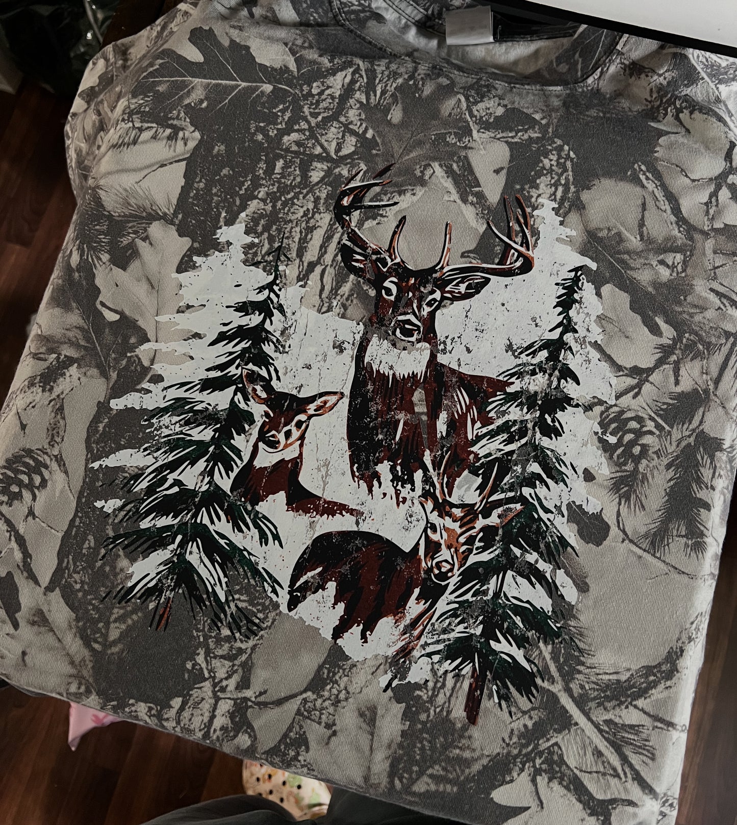 Elk Christmas Camo Tee