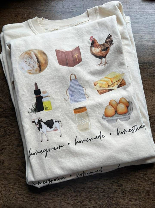 Homegrown Homemade Homestead Tee