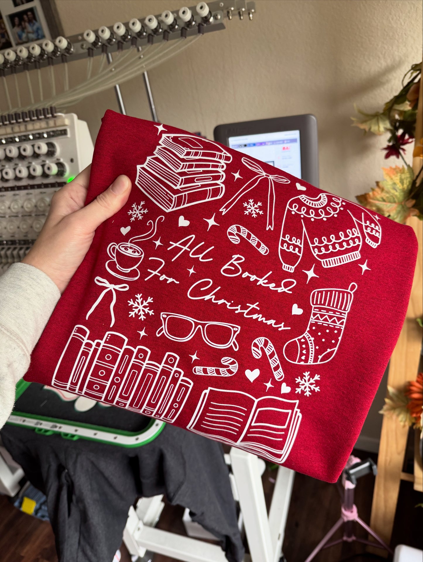 All Booked For Christmas Crewneck