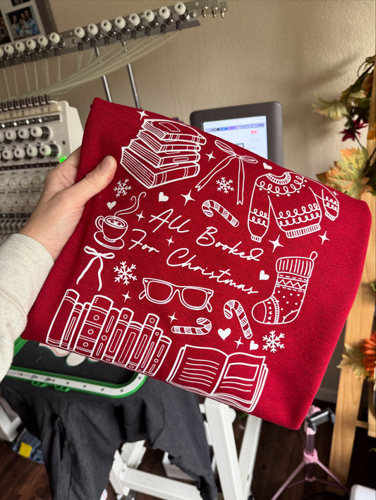 All Booked For Christmas Crewneck