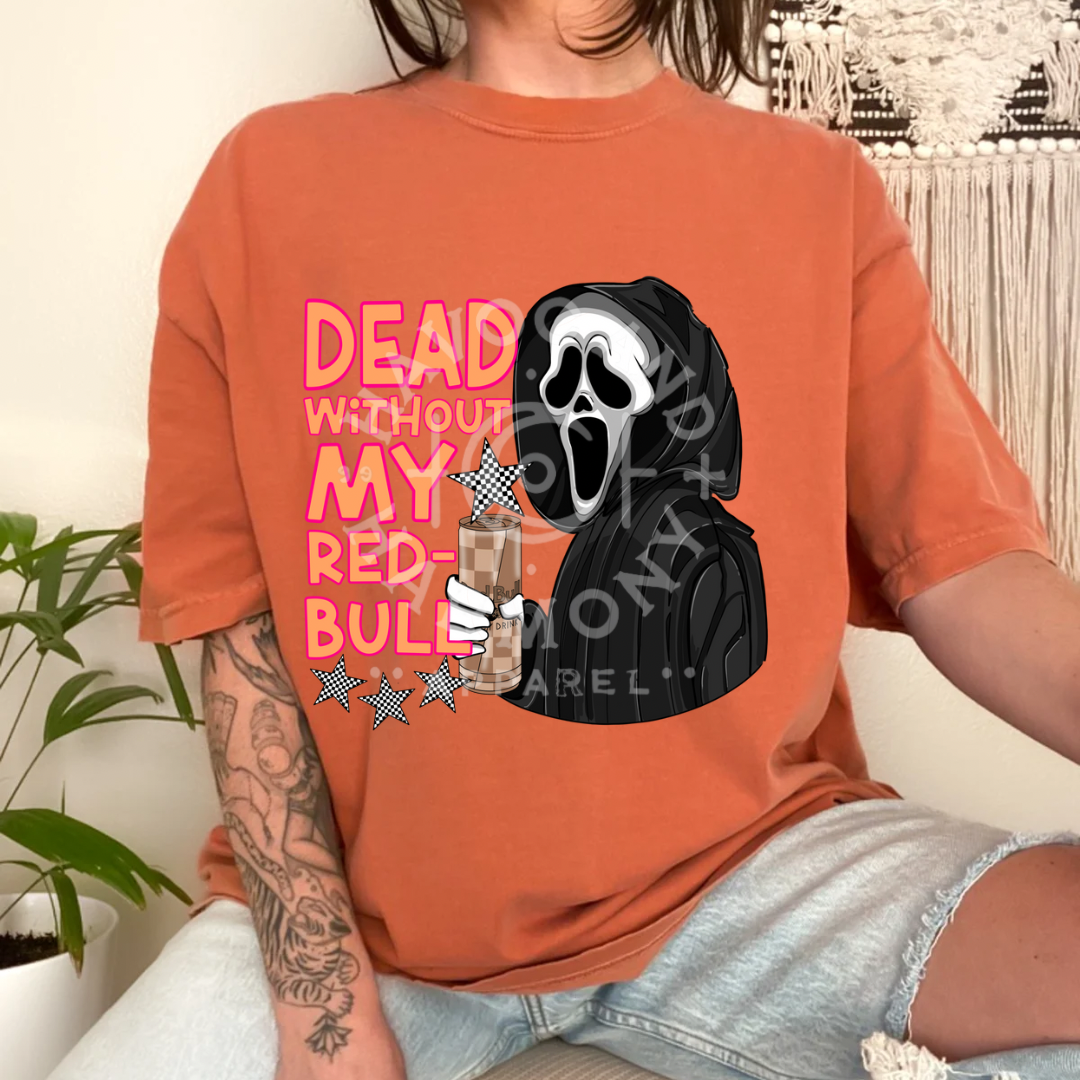 Dead without my R-Bull Brown Checker Tee